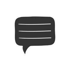 Speech Bubble Icon Silhouette Illustration. Chat Vector Graphic Pictogram Symbol Clip Art. Doodle Sketch Black Sign.
