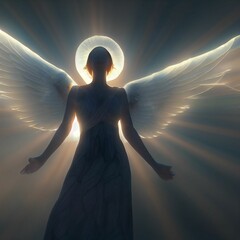 3D-Illustration of angel in heaven