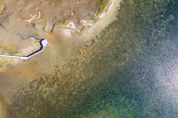 An aerial view of coastal Virginia and the Chesapeake Bay
