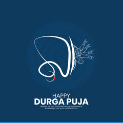 Happy Durga puja celebration poster or social media banner background, Bangla festival puja template