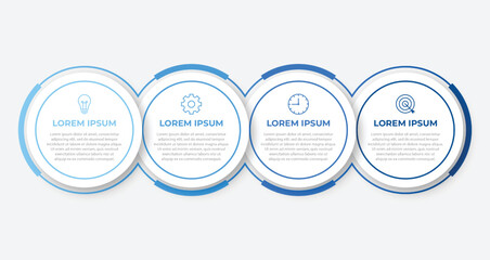 Timeline infographic design element and number options. Business concept with 4 steps. Can be used for workflow layout, diagram, annual report, web design. Vector business template for presentation.