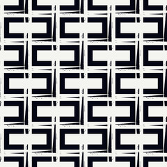 Paint brush geometrical ornament. Hand drawn seamless pattern. Abstract backdrop. Trendy wallpaper. Geometric background. Ethnic motif. Mosaic ornate. Digital paper. Textile print.