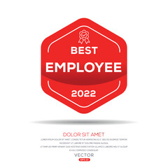 Creative best (Employee 2022) Certified badge, vector illustration.