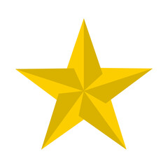 Star symbol with a unique shadow shape. Suitable for use as a rating sign. PNG file Format