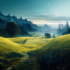 sunrise in the mountains