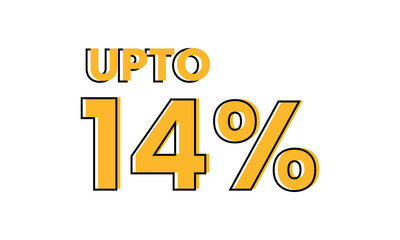 upto 14 percent typography sale vector, upto 14 percent vector