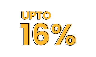 upto 16 percent typography sale vector, upto 16 percent vector