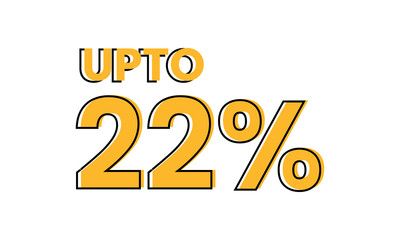 upto 22 percent typography sale vector, upto 22 percent vector