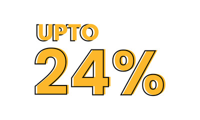 upto 24 percent typography sale vector, upto 24  percent vector