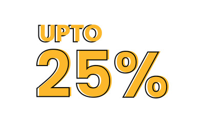 upto 25 percent typography sale vector, upto 25 percent vector