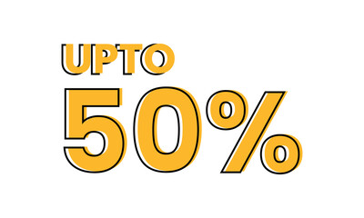 upto 50 percent typography sale vector, upto 50 percent vector