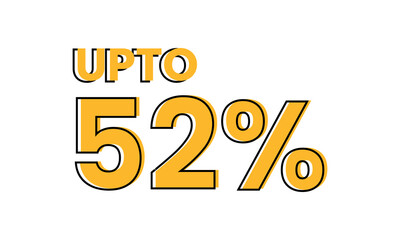upto 52 percent typography sale vector, upto 52 percent vector