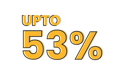 upto 53 percent typography sale vector, upto 53 percent vector