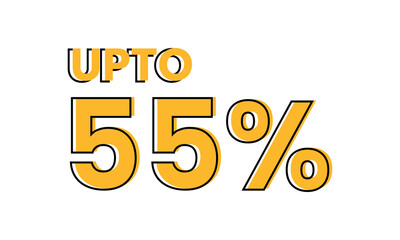 upto 55 percent typography sale vector, upto 55 percent vector