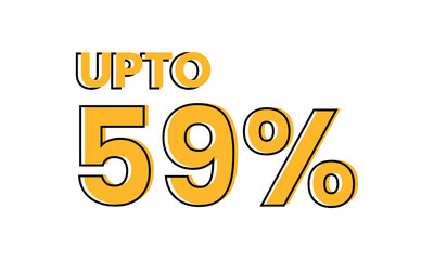 upto 59 percent typography sale vector, upto 59 percent vector