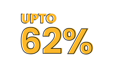 upto 62 percent typography sale vector, upto 62 percent vector