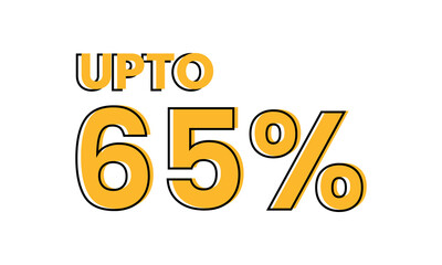 upto 65 percent typography sale vector, upto 65 percent vector