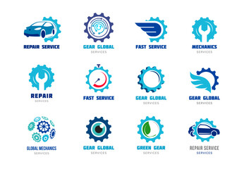 Abstract Cogwheel and Gear Icons and Logo Collection