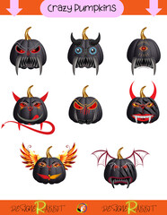 Crazy Pumpkin Emojis, Different, Cheerful, Disgusting, Scary, Sweet, Unique Halloween Pumpkins