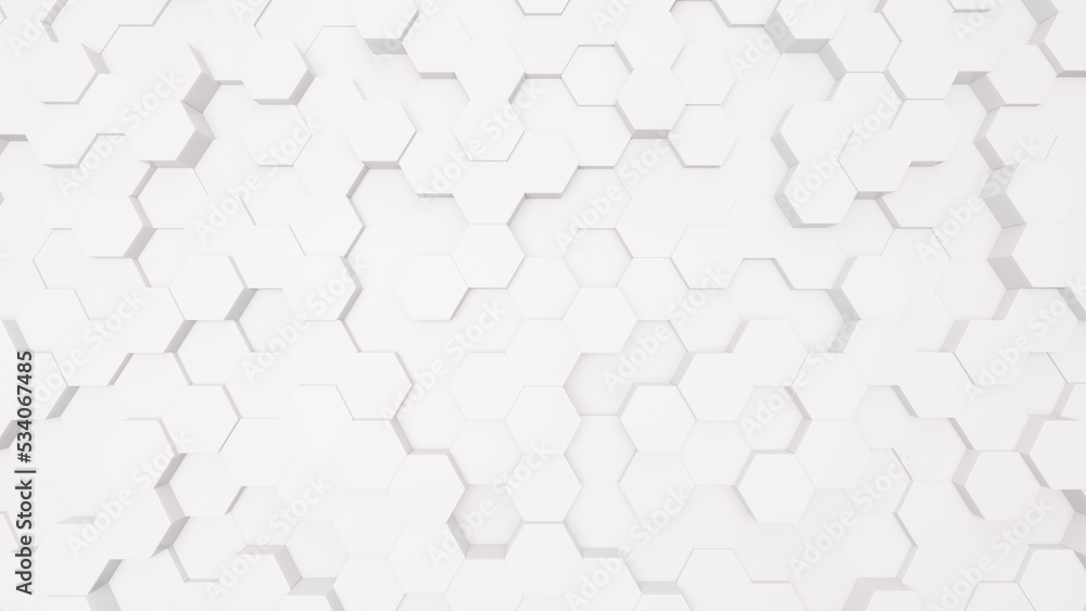 Poster Realistic abstract honeycomb background. 3d rendering.