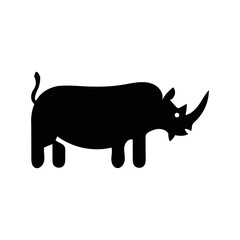 Animal pet rhino wild icon | Black Vector illustration |
