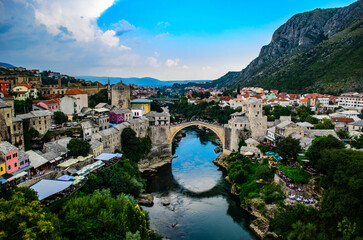 Fototapeta na wymiar Mostar Bridge and river