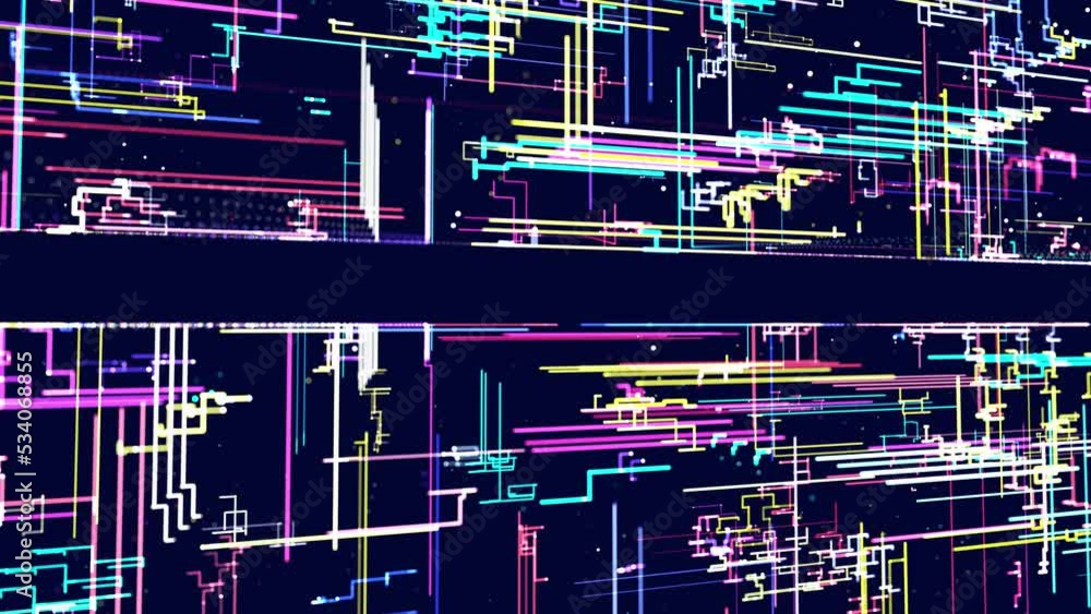 Poster lines form grid. vj loop hologram abstract background sci fi theme, information blocks, ai construct