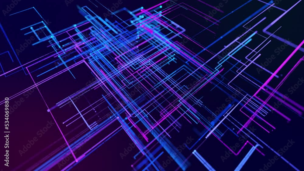 Poster info concept lines and nodes. vj loop hologram abstract background sci fi theme, information blocks,