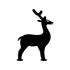 Animal nature wild deer icon | Black Vector illustration |