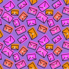 Winter envelope seamless Christmas letter with snowflakes pattern for wrapping and kids clothes print and Noel fabrics