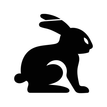Animal bunny rabbit wild icon | Black Vector illustration |