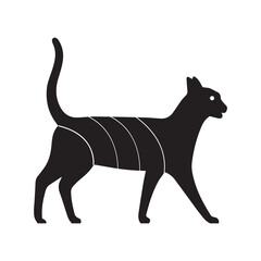 Animal ecology environment tiger icon | Black Vector illustration |
