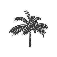 Obraz premium Tree Palm Icon Silhouette Illustration. Summer Vector Graphic Pictogram Symbol Clip Art. Doodle Sketch Black Sign.