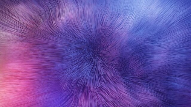 Hair simulation 4k looped bg. Live curls underwater like fur or violet threads, hair. Mist and DOF bokeh effects. Mysterious background with live curved lines, close-up. Volumetric lights.