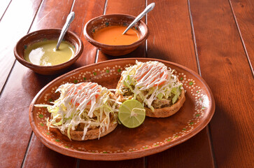 Sopes Mexican Food Background Horizontal