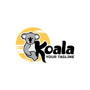 Koala Logo Design Vector Icon Animals