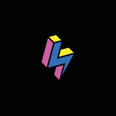 Colorful bolt vector design logo