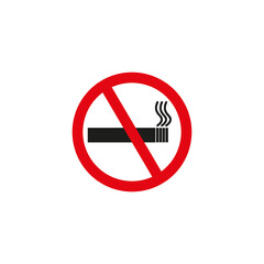 No smoking sign. Sign forbidden. Health care. Vector illustration. Stock image. 