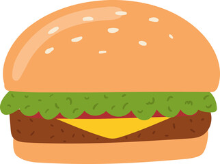 Burger icon. Hand-drawn burger. Burger illustration