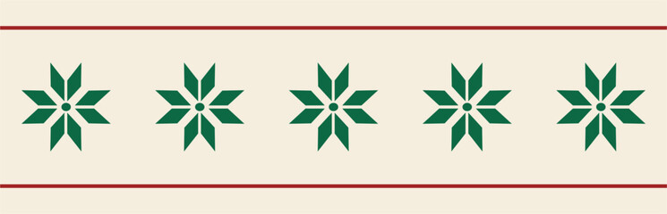 Christmas and New Year seamless pattern. Flat pattern with snowflakes. Winter theme. Seamless banner for printing.