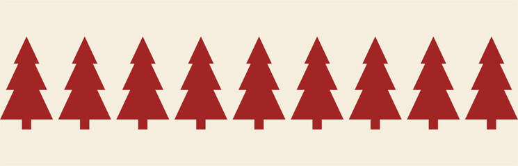 Christmas and New Year seamless pattern. Flat pattern with Christmas trees. Winter theme. Seamless banner for printing.