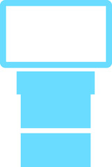 small blue icon of flash and camera
