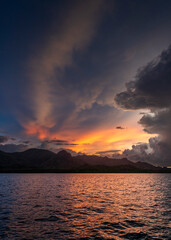 Fototapeta na wymiar Sunset at Padar Island of Komodos, Indonesia