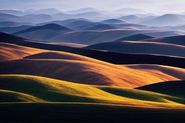 Fotobehang Slaapkamer Layered, rolling hills at dusk - abstract  © ImageDesign