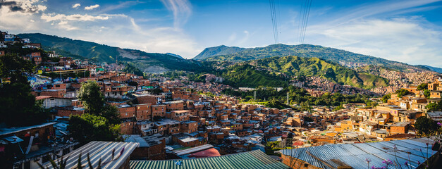panoramic view of comuna 13 famous neighbours medellin Colombia 