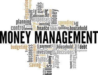 Money Management word cloud conceptual design isolated on white background.