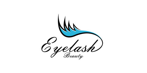 Fototapeta na wymiar Eyelash logo design for lashes beauty salon with unique concept premium vector
