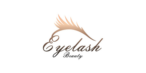 Eyelash logo design for lashes beauty salon with unique concept premium vector