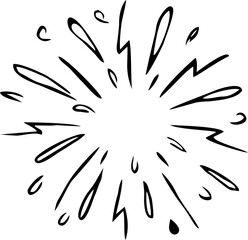 Obraz premium sunburst doodle, vintage radial burst, abstract line starburst vector collection