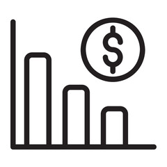 money loss line icon
